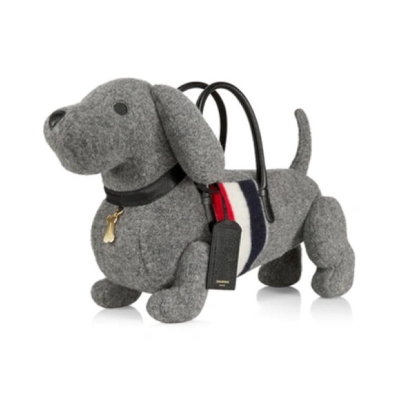 Thom Browne Handbags - THOM BROWNE GREY BOILED WOOL STRIPE HECTOR BAG TOTE RED NAVY LARGE XL